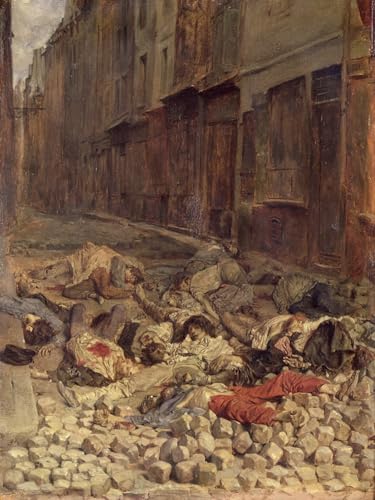 IPLUPJDY Kunstdruck Leinwand Bilder Moderne Druck Leinwand Malerei Barrikade in der Rue De La Mortellerie von Jean Louis Ernest Meissonier Leinwanddruck Malerei für Wanddekoration 60x90cm von IPLUPJDY