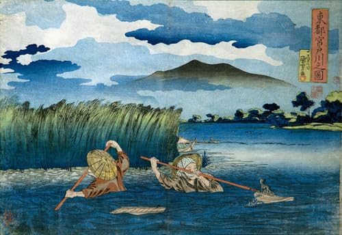 IPLUPJDY Kunstdruck Leinwand Bilder Moderne Druck Leinwand Malerei Bild des Miyato-Flusses von Utagawa Kuniyoshi Leinwanddruck Malerei für Wanddekoration 60x90cm von IPLUPJDY