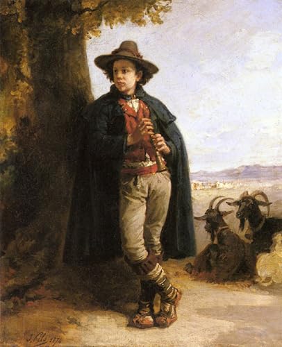 IPLUPJDY Kunstdruck Leinwand Bilder Moderne Druck Leinwand Malerei Der hirtenjunge von isidore alexandre augustin pils Leinwanddruck Malerei für Wanddekoration 60x90cm von IPLUPJDY