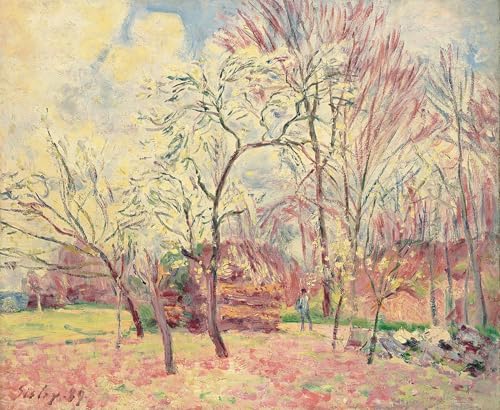 IPLUPJDY Kunstdruck Leinwand Bilder Moderne Druck Leinwand Malerei Erster frühlingstag in moret von alfred sisle Leinwanddruck Malerei für Wanddekoration 60x90cm von IPLUPJDY
