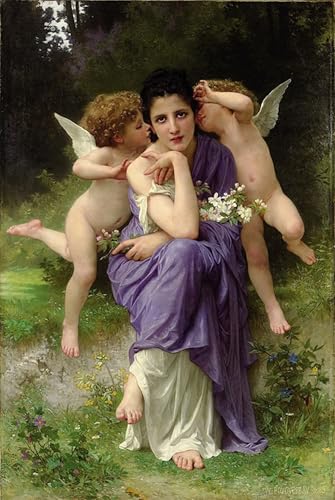 IPLUPJDY Kunstdruck Leinwand Bilder Moderne Druck Leinwand Malerei Lieder Des Frühlings Von William Adolphe Bouguereau Leinwanddruck Malerei für Wanddekoration 60x90cm von IPLUPJDY