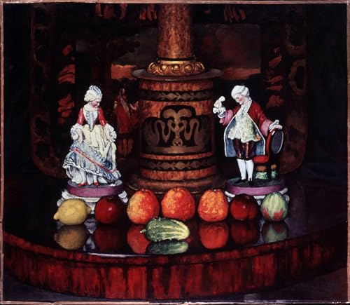 IPLUPJDY Kunstdruck Leinwand Bilder Moderne Druck Leinwand Malerei Stillleben mit Porzellanstatuetten von Ilja Iwanowitsch Maschkow Leinwanddruck Malerei für Wanddekoration 60x90cm von IPLUPJDY