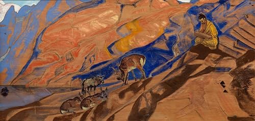 IPLUPJDY Vintage Leinwand Wandkunst Poster Bilder Leinwand Poster Druck Befehle des lehrers von nikolai Konstantinowitsch Roerich Kunst Gemälde für Heimdekoration 60x90cm von IPLUPJDY