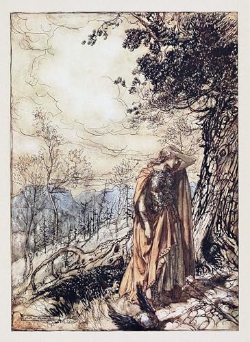 IPLUPJDY Vintage Leinwand Wandkunst Poster Bilder Leinwand Poster Druck Brünnhilde Für Das Rheingold Und Die Walküre Von Arthur Rackham Kunst Gemälde für Heimdekoration 60x90cm von IPLUPJDY