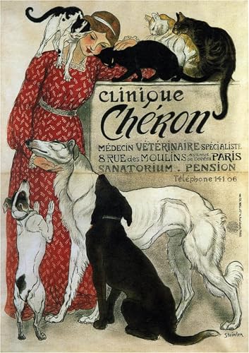 IPLUPJDY Vintage Leinwand Wandkunst Poster Bilder Leinwand Poster Druck Cheron-Klinik von Théophile Alexandre Steinlen Kunst Gemälde für Heimdekoration 60x90cm IPLUPJDY Vintage Leinwand Wandkunst Poster Bilder Leinwand Poster Druck Cheron-Klinik von Théophile Alexandre Steinlen Kunst Gemälde für Heimdekoration 60x90cm von IPLUPJDY