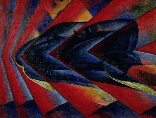 IPLUPJDY Vintage Leinwand Wandkunst Poster Bilder Leinwand Poster Druck Die Dynamik eines Automobils von Russolo Kunst Gemälde für Heimdekoration 60x90cm von IPLUPJDY