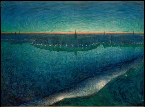 IPLUPJDY Vintage Leinwand Wandkunst Poster Bilder Leinwand Poster Druck Morgendämmerung über dem Riddarfjärd von Eugène Jansson Kunst Gemälde für Heimdekoration 60x90cm von IPLUPJDY