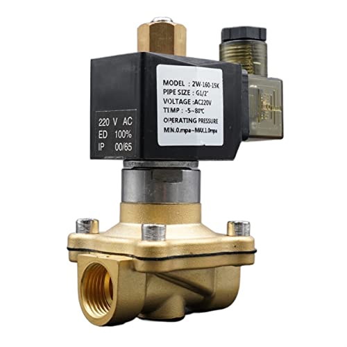Magnetventil 1/4; 3/8; 1/2; 3/4; Normalerweise offenes Ventil Messing-Wasserventil 220 V 24 V 1 Stück(Ac220v-viton,0.75 Inch) von IPNDKBFL