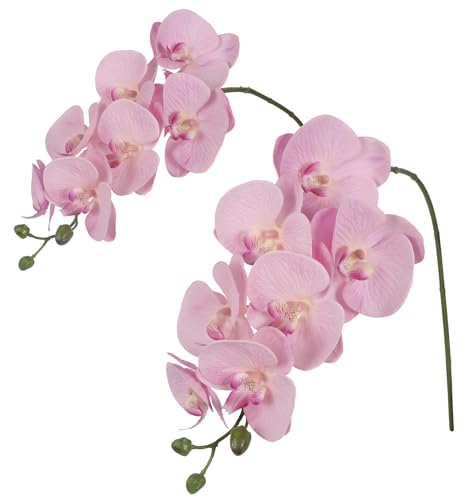 IPOPU Künstliche Orchideen, 87,1 cm, fühlen sich echt an, Latex, rosa Blumen, Phalaenopsis-Zweige für Zuhause, Party, Hochzeit, Brautparty, Dekoration, 2 Stück, rosa von IPOPU