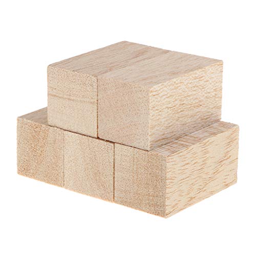 IPOTCH 5 Stück Balsaholz Blöcke Holz Quadrat Blöcke Spielsteine Bastelholz Modellholz Würfel Für Handwerk Basteln - Holz + Holz, 30x30x80mm von IPOTCH