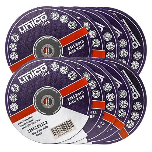10 Stück Trennscheibe 230 Metall – 10x Trennscheiben 230 x 2,0 mm/Flexscheiben 230 Metall dünn 2mm / Bohrung: 22,23 mm/für Trenn- oder Winkelschleifer von IPOTOOLS
