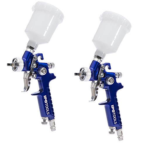 2X IPOTOOLS Mini HVLP Lackierpistole Spritzpistole 0,5mm & 1,0mm Düse - H2000 Profi Farbsprühsystem Spraypistole mit 125 ml Plastikbecher und Edelstahldüse 0,5 mm & 1,0 mm Düsensatz 2X IPOTOOLS Mini HVLP Lackierpistole Spritzpistole 0,5mm & 1,0mm Düse - H2000 Profi Farbsprühsystem Spraypistole mit 125 ml Plastikbecher und Edelstahldüse 0,5 mm & 1,0 mm Düsensatz von IPOTOOLS