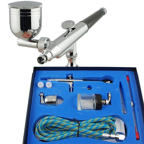 IPOTOOLS Airbrush Pistole SPRITZPISTOLE BD-134K Double-Action mit 1,8m Schlauch und 3 verschiedenen Düsen und Nadeln (0,2 mm 0,3mm 0,5 mm) von IPOTOOLS