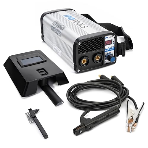 IPOTOOLS MMA-200R Elektroden Schweißgerät - IGBT Inverter Schweissgerät MMA/E-Hand mit 200 Amper/Digitale LCD Anzeige / 230V / Anti-Stick/Hot-Start/Arc-Force/Schutzschild / 7 Jahre Garantie von IPOTOOLS