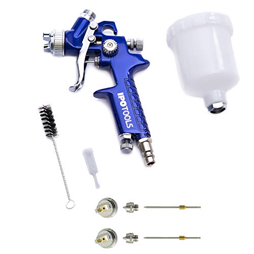 IPOTOOLS Mini HVLP Lackierpistole Spritzpistole 0,8mm + 0,5mm & 1,0mm Düse - H2000 Profi Farbsprühsystem Spraypistole mit 125 ml Plastikbecher und Edelstahldüse 0,8mm + 2X Düsensatz 0,5mm & 1,0mm IPOTOOLS Mini HVLP Lackierpistole Spritzpistole 0,8mm + 0,5mm & 1,0mm Düse - H2000 Profi Farbsprühsystem Spraypistole mit 125 ml Plastikbecher und Edelstahldüse 0,8mm + 2X Düsensatz 0,5mm & 1,0mm von IPOTOOLS