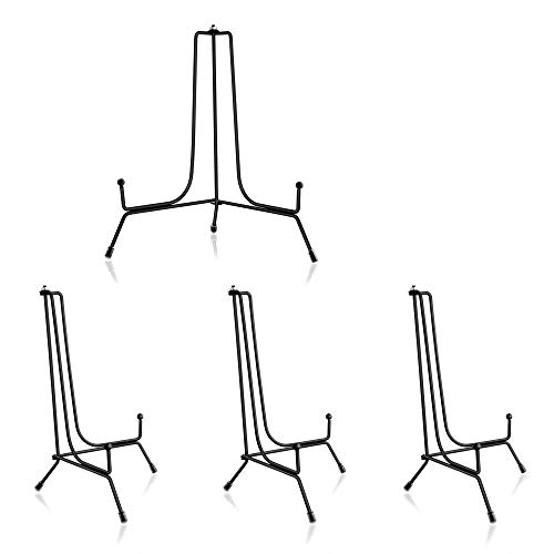 ipow 4 Stück Metall Tellerständer, Tellerhalter Eisen Staffelei Aufsteller Display Ständer schöner Bilderständer für Foto, Kunst, Teller, Bücher, Bild (6 Zoll Ständer) von ipow