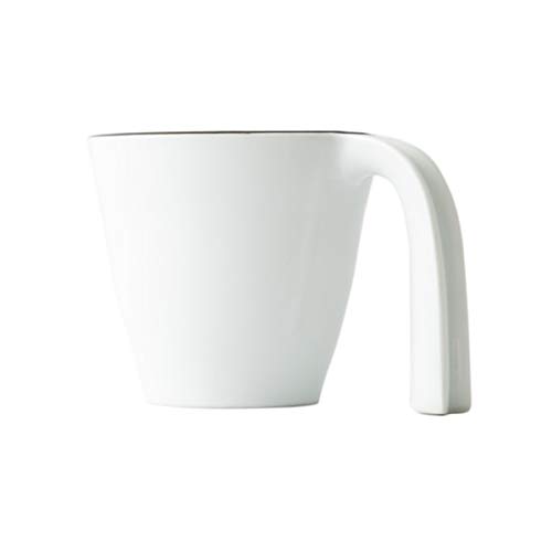 Ergonomische Tasse, weiß, stapelbar, japanische Keramik, Hasami Ware, Porzellan, einfach zu halten von IPPINKA