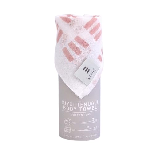 IPPINKA Japanischer Tenugui Körperwaschlappen – 100 % Baumwolle – Sporthandtuch – 32 x 100 cm – Rosa – hergestellt in Japan von IPPINKA