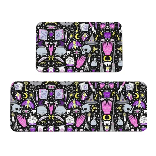 Magic Witch Witchcraft Bohemian Drawing Print Wide Kitchen Mats for Floor Kitchen Floor Mat 2 Sets Comfortable Standing Mats Home Magic Witch Witchcraft Bohemian Drawing Print Wide Kitchen Mats for Floor Kitchen Floor Mat 2 Sets Comfortable Standing Mats Home von IPPONGET