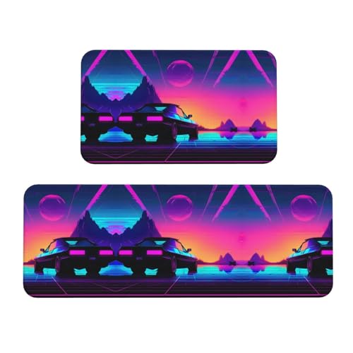 Retrowave Bilder Druck Breite Küchenmatten für Boden Küche Bodenmatte 2 Sets Bequeme Stehmatten Zuhause Retrowave Bilder Druck Breite Küchenmatten für Boden Küche Bodenmatte 2 Sets Bequeme Stehmatten Zuhause von IPPONGET