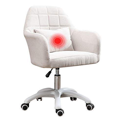 IPSU Drehbarer Zimmerstuhl, drehbarer Schreibtischstuhl, ergonomischer Chefsessel, 360° drehbarer Arbeitsstuhl mit Lendenkissen, Schreibtischstuhl mit mittlerer Rückenlehne für Schlafzimmer, Wohn von IPSU