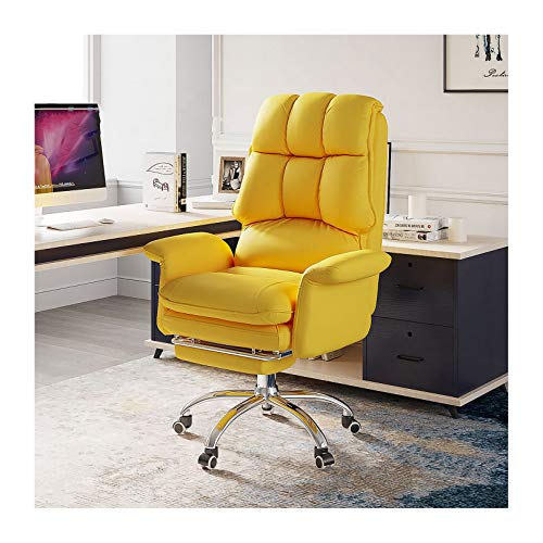 IPSU Drehbarer Zimmerstuhl, drehbarer Schreibtischstuhl, kommerzieller Chefdrehstuhl, Boss-Büro-Liegestuhl, PU-Leder-Arbeitsstuhl für Chef-, Zeichen-, Gaming- oder Bürostuhl für Heimbüro von IPSU