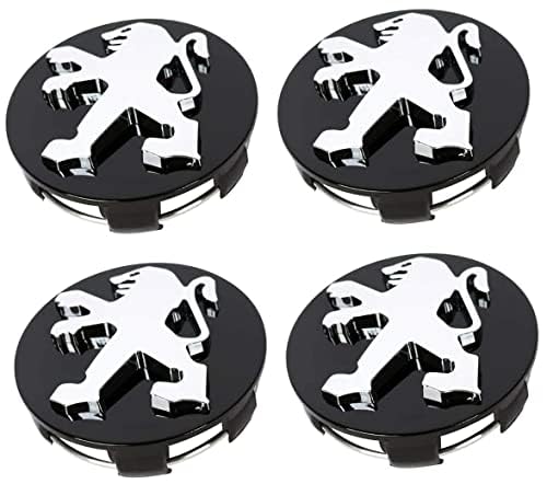 IPUDIS 4 Stück Radnabenkappen für Peugeot Partner 2023 2022 2021 2020 2019, Wasserdicht Radnabendeckel Mitte Logo Radkappen Kit Radnabenabdeckung Verschleißfest und Langlebig Wheel Caps Ersatz von IPUDIS