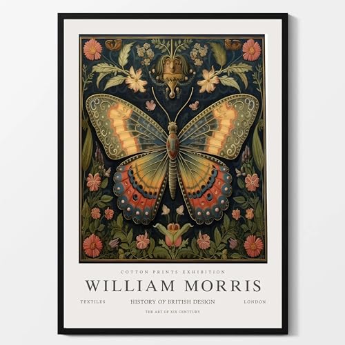 IPUDIS William Morris Poster, Blumen- und Schmetterlings-Wandkunst, William Morris, Drucke, modernes Leinwandgemälde für Wohnzimmer, Dekoration, Kunstbilder, 40 x 60 cm, ohne Rahmen von IPUDIS