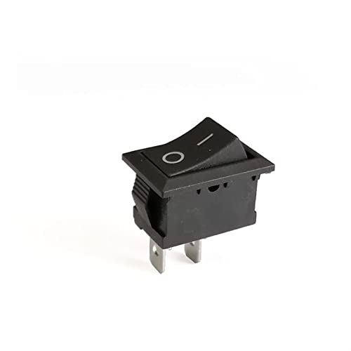 IPUDIS Wippschalter 10 Stück/Los KCD1 2 Pin 250 V 3 A SPST Schwarz Bootsschalter 21 * 15/15 * 10 Snap-in ON Off Rocker Positionsschalter KCD11 (Color : 21mmx15mm, Size : 10 Piece) von IPUDIS