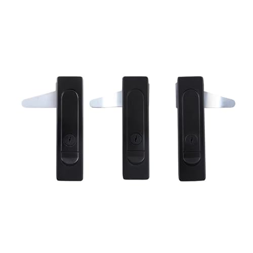 3Sets Zink-Legierung MS730 Flugzeug Schlösser Matt for Verteilung Schrank Lock Kit Box Zinn Stamm Locker(3set-Black with key) von IPVXNNFW