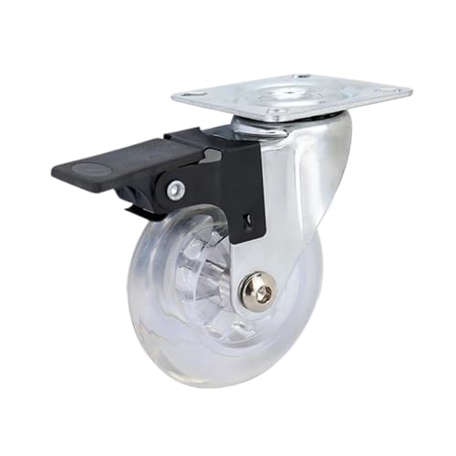 4Pcs 2 Zoll Heavy Duty Möbel Caster Weiche Gummi Universal Rad Swivel Caster Stumm Trolley Rad Mit(Function) von IPVXNNFW