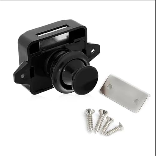 Camper Auto Push Lock Durchmesser RV Caravan Boot Motor Schrank Schublade Latch Taste Schlösser 10Pcs(Big Black) von IPVXNNFW