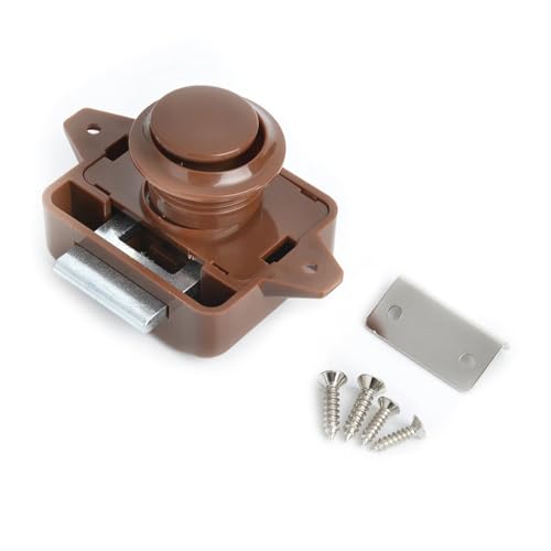 Camper Auto Push Lock Durchmesser RV Caravan Boot Motor Schrank Schublade Latch Taste Schlösser 10Pcs(Big Brown) von IPVXNNFW