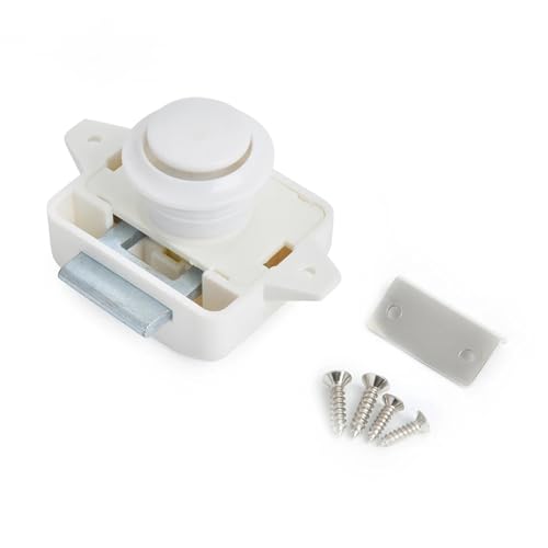 Camper Auto Push Lock Durchmesser RV Caravan Boot Motor Schrank Schublade Latch Taste Schlösser 10Pcs(Big White) von IPVXNNFW