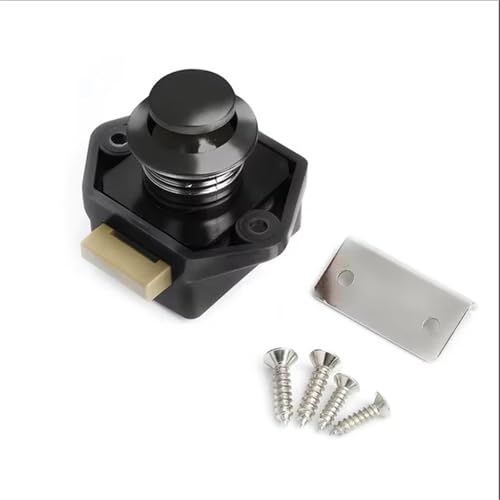 Camper Auto Push Lock Durchmesser RV Caravan Boot Motor Schrank Schublade Latch Taste Schlösser 10Pcs(Small Black) von IPVXNNFW