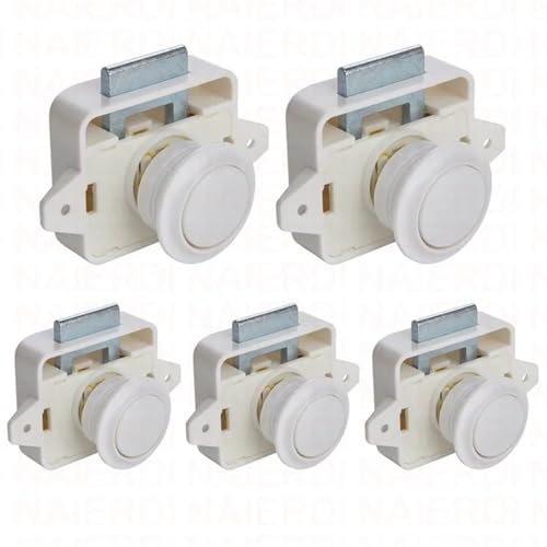 Camper Auto Push-Lock Motor Home Schrank Schublade Latch Taste Schlösser Möbel Hardware 1Pcs(Big White) von IPVXNNFW