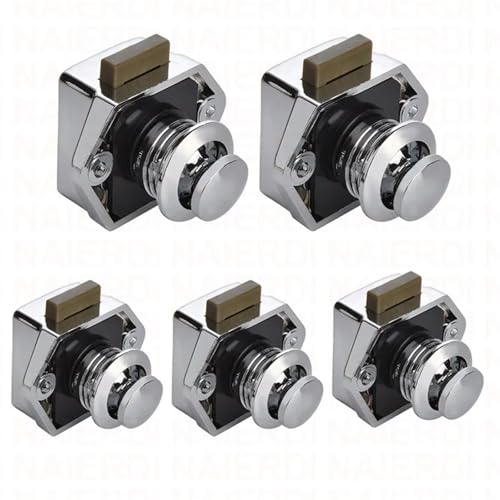 Camper Auto Push-Lock Motor Home Schrank Schublade Latch Taste Schlösser Möbel Hardware 1Pcs(Small Chrome) von IPVXNNFW