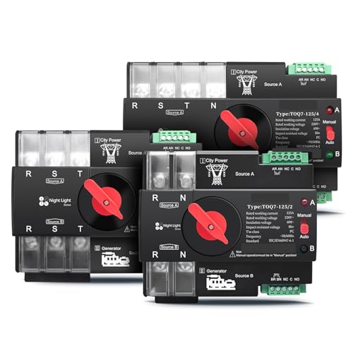 Din-Schiene 3 Phase 2P3P4P 63A/100A/125A 230V Power Transfer Elektrische Wahlschalter ATS 1Pcs(2P L N 220V-230V,63A) von IPVXNNFW