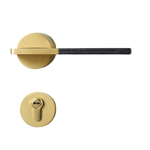 Messing Leder Türschloss Schwarz Gebürstetes Nickel Doppel Holz Hebel 1Pcs(BK-SB-Black) von IPVXNNFW