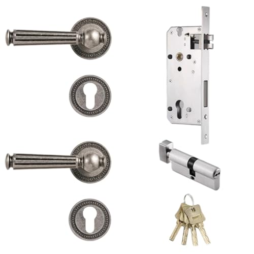 Messing Türhebel Antik Silber Chrom Innenschloss 1Stk(Standard door lock) von IPVXNNFW