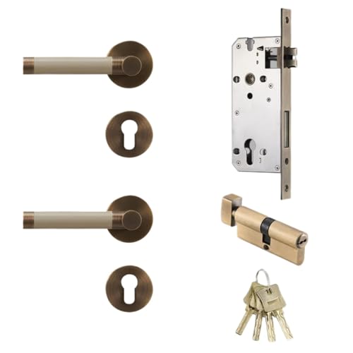 Messing Türschloss Innen Doppel Dummy Privatsphäre Durchgang Hebel 1Pcs(Grey) von IPVXNNFW