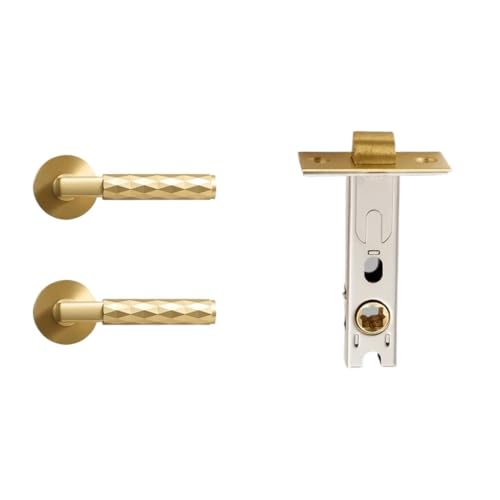 Messing Türschloss Schwarz Nickel Gehämmert Innen Doppel Holz 1Pcs(PASSAGE-SB) von IPVXNNFW