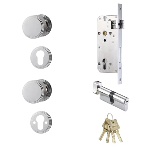 Messing Türschloss Shiny Gold Helle Chrom Innen Doppel Holz Hebel Dummy Durchgang 1Pcs(BC-L) von IPVXNNFW