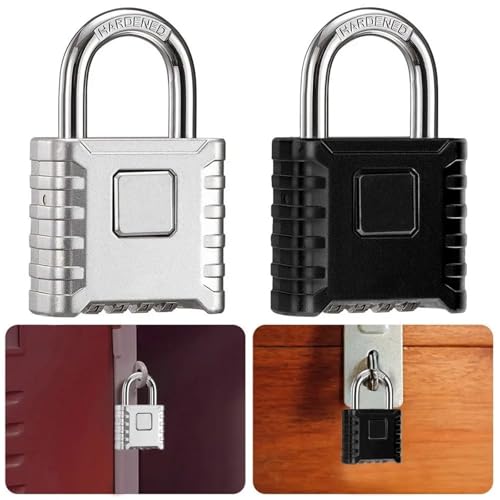 Metall Heavy Duty Vorhängeschloss 4-stellige Zahlenkombination Sicherheitsschloss 1Pcs(Silver) von IPVXNNFW