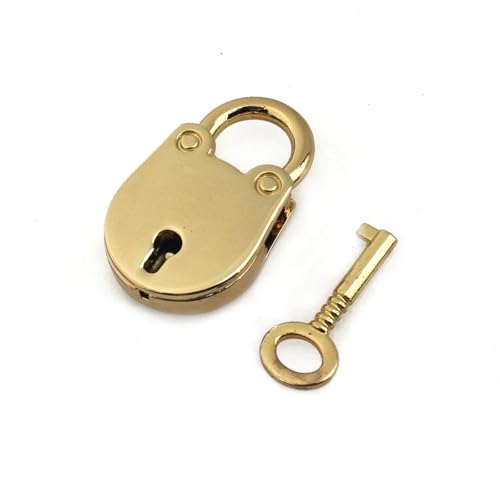 Metall Vorhängeschloss Box Schlüsselschloss mit Tasche Koffer Dekor 4 Farben 1Pcs(Light gold) von IPVXNNFW