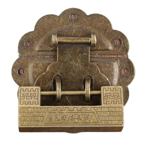 Riegel Hasp Schnalle Verschluss mit Antik Bronze Schloss/Vorhängeschloss Holz + Schraube 2 Stücke von IPVXNNFW