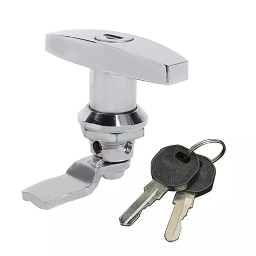 T-Form Griff Türschloss mit Schlüssel Verteilerkasten Schrank Latch 1Pcs(Silver) von IPVXNNFW