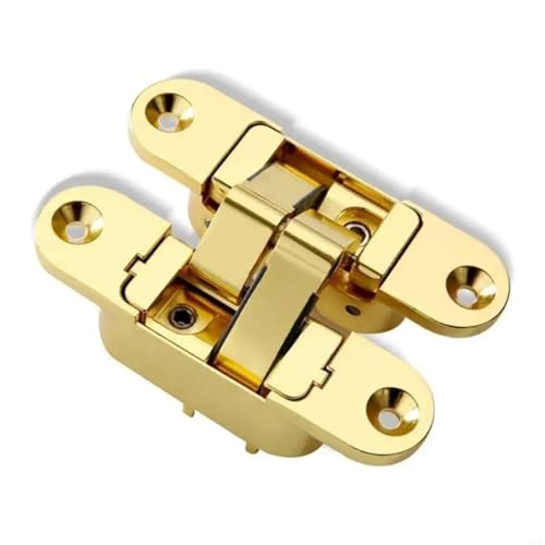 Türscharniere 180 Grad Schwenkbar Verdeckt Hochleistungs Zinklegierung Hintern for Holz Klapp 1St(Gold right open) von IPVXNNFW