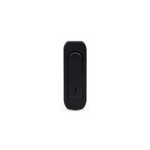 Zinklegierung Schranktür Flachgriff Schloss Panel Schloss Ausrüstung Schrank Türschloss Drehschloss 1Pcs(Black with lock) von IPVXNNFW