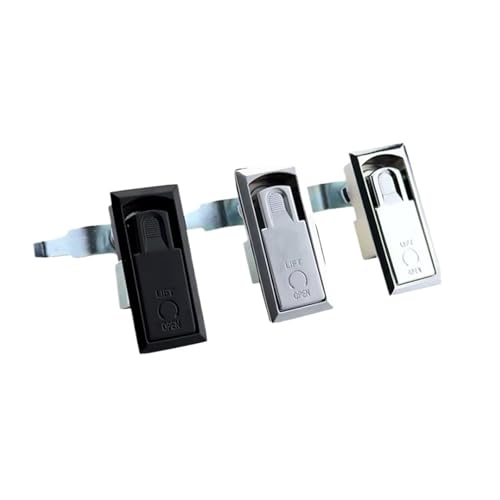 Zinklegierung Stanzen Dreh Flachschloss Ausrüstung Schrank Automatisierung Verteilerkasten Türschloss 1Pcs(Black) von IPVXNNFW